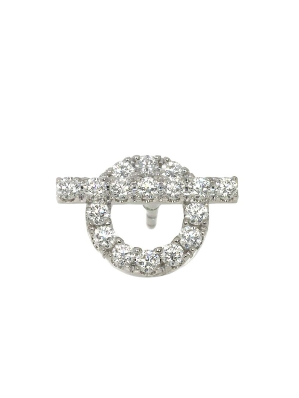 Hermes Finesse Diamond Single Earrings 18k White Gold One Side